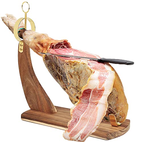 Original Ham Stand for Spanish Hams and Italian Prosciutto. Uniharpa Ham Holder with non-slip feet. (Acacia)