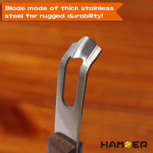 HAMOER Channel Knife Zester - Fruit and Vegetable Tool for Decorating Cocktails, Desserts, and Salads Stainless Steel Tip Wooden Handle