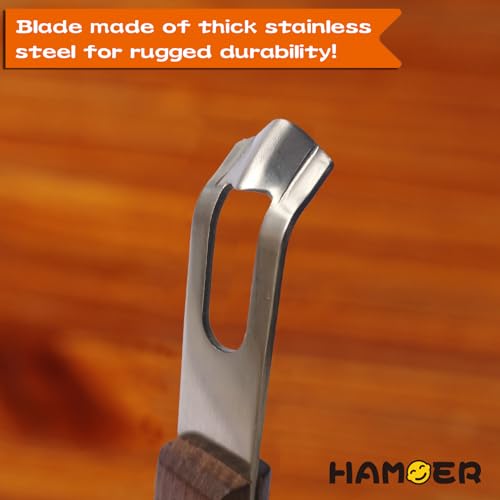 HAMOER Channel Knife Zester - Fruit and Vegetable Tool for Decorating Cocktails, Desserts, and Salads Stainless Steel Tip Wooden Handle