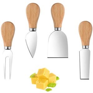 4pcs cheese knife set, besot premium stainless steel cheese slices and cutter collection with handle（gift-ready) …