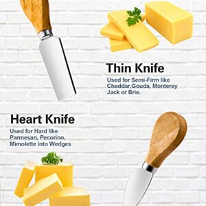 4PCS Cheese Knife Set, Besot Premium Stainless Steel Cheese Slices and Cutter Collection with Handle（Gift-ready) …