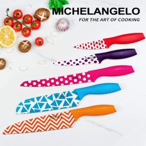 MICHELANGELO Knife Set, Kitchen Knife 20 Piece with Nonstick Colored Coating