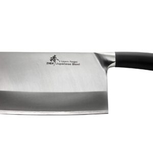 ZHEN Japanese VG-10 3-Layer forged High Carbon Stainless Steel Large Slicer Chopping chef Butcher Knife 8-inch, TPR handle