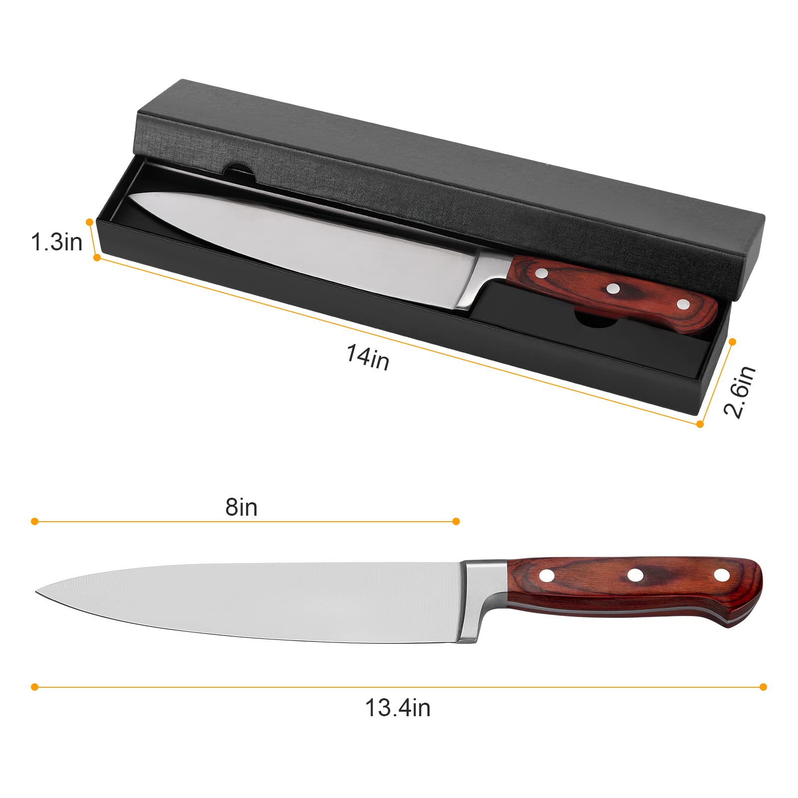 Chef Knife 8 Inch Chinese Kitchen Knife for Vegetable Cutting Damascus Chef Knife Boning Knife for Meat Cutting Santoku Knives Fixed Blade Knife Sushi Knife Japanese Cleaver Cooking Knife