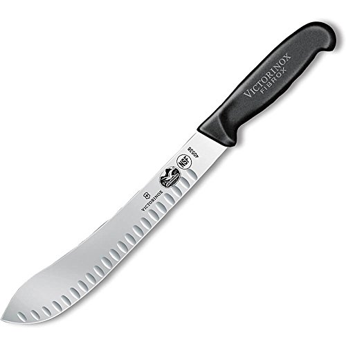 Victorinox Butcher Straight Granton Fibrox Pro Handle, 10", Black