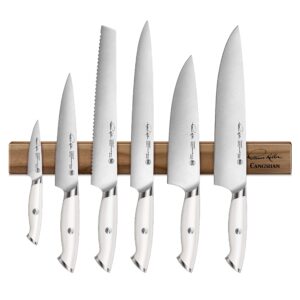 cangshan thomas keller signature collection swedish powder steel forged, 7-piece magnetic knife set, white