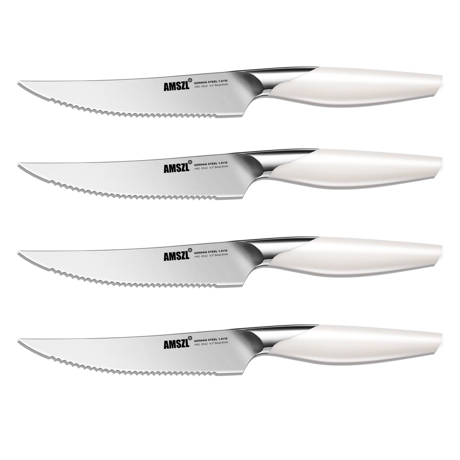 AMSZL Knife Set - Sharp Kitchen Knife Set of 5 - Dishwasher Safe Kitchen Knives - German Stainless Steel Chef Knife Set - Professional Knife Set - Cooking Knife Set - Cutting Knife Set