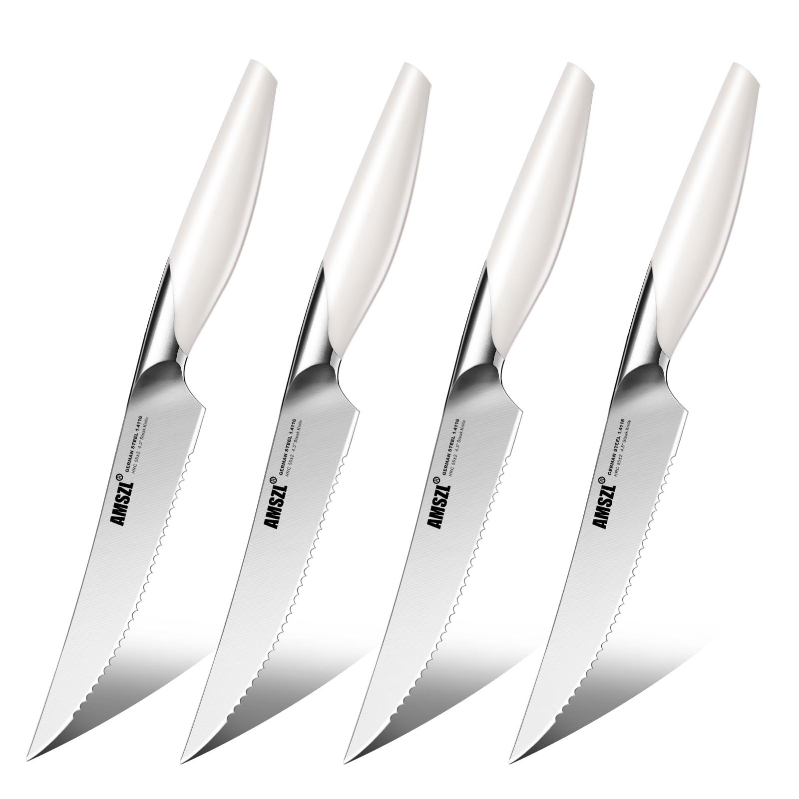 AMSZL Knife Set - Sharp Kitchen Knife Set of 5 - Dishwasher Safe Kitchen Knives - German Stainless Steel Chef Knife Set - Professional Knife Set - Cooking Knife Set - Cutting Knife Set