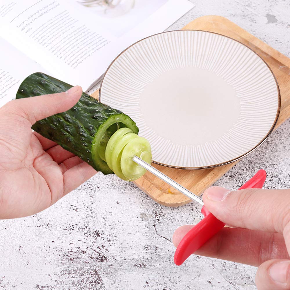 Latauar Stainless Steel Fruits & Vegetables Spiral Twist Knife - Manual Spiral Carving Cutter, Kitchen Tray Decoration Vegetable Knife Spiral Carving Tool, 1 Pack
