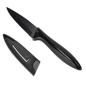 chef craft premium paring knife with sheath, 3 inch blade 8 inches in length, black