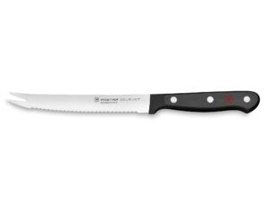 wÜsthof gourmet five inch tomato knife | 5" tomato knife with serrated edge | precise laser cut high carbon stainless steel serrated utility knife – model