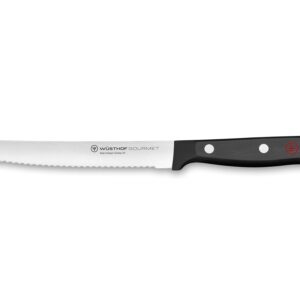 WÜSTHOF Gourmet Five Inch Tomato Knife | 5" Tomato Knife with Serrated Edge | Precise Laser Cut High Carbon Stainless Steel Serrated Utility Knife – Model