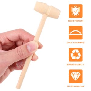 NUOBESTY 24 Pieces Wooden Crab Mallets Seafood Shellfish Wood Cracker Mini Wooden Hammer Mallet Solid Hardwood Crab Hammers for Chocolate Heart