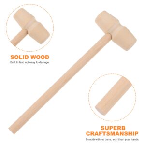 NUOBESTY 24 Pieces Wooden Crab Mallets Seafood Shellfish Wood Cracker Mini Wooden Hammer Mallet Solid Hardwood Crab Hammers for Chocolate Heart