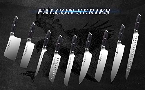 TUO Kitchen Santoku Knife - 7 Inch Asian Knife Japanese Chef Knife- German HC Steel Kitchen Knife with Pakkawood Handle - FALCON SERIES with Gift Box