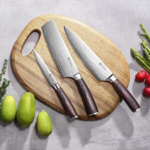 paudin nakiri knife, chef's knife and utility knife
