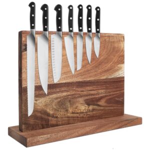 uniharpa double side magnetic knife block,16x 12 inches bigger than others knife magnet holder wooden rack magnetic stands with strong enhanced magnet multifunctional storage knife holder.