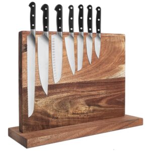 Uniharpa Double Side Magnetic Knife Block,16x 12 Inches Bigger Than Others Knife Magnet Holder Wooden Rack Magnetic Stands with Strong Enhanced Magnet Multifunctional Storage Knife Holder.