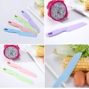 ONUPGO Knives for Kids 10 Pieces Plastic Kitchen Baking Knife Set, Montessori Kitchen Tools for Toddlers-Kids Cooking Sets, Real Kids Safe Cooking Knives in 10 Colors