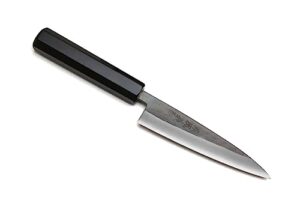yoshihiro kurouchi black-forged blue steel stainless clad petty utility knife ebony handle (5.3'' (135mm) & no saya)