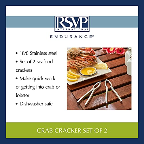 RSVP International Endurance Collection Seafood, Cracking Tool, 6.25 inches, 2 Piece, Stainless Steel