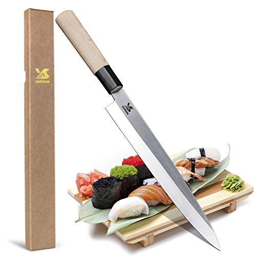 MSY BIGSUNNY Sashimi Knife,Japanese Sushi knife 9.5 inch High Carbon Stainless Steel Chef Knife