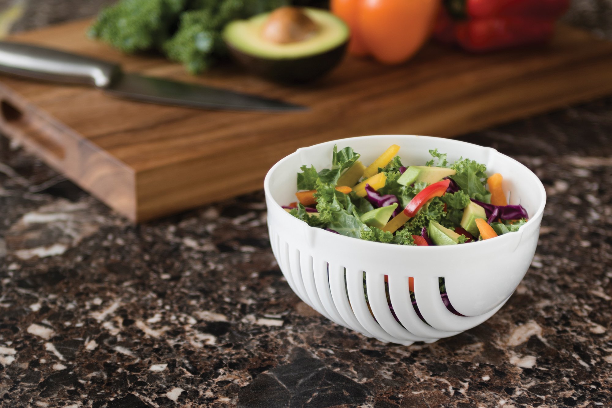 Fox Run Salad Bowl Cutter, 8 x 4 x 7.5 inches, White,8658