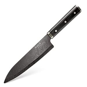 kyocera premier elite ceramic chef's knife with triple-riveted handle, 7", black