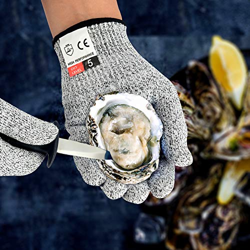 Oyster Knife with Cut Resistant Gloves Set, Oyster Opener Kit for Kitchen Used, Oyster Clam Shellfish Seafood Shucking Knife, cuchillo para pelar ostras con guantes