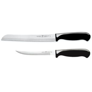 henckels fine edge synergy bread knife set, 2-piece, black/stainless steel