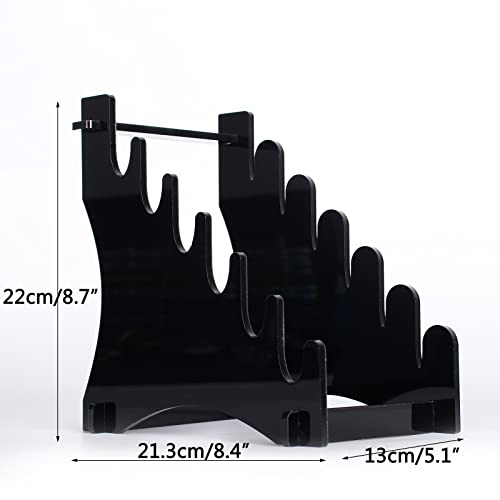 Knife Rack Knife Display Rack Knife Storage Rack 6 Tier Acrylic Countertop Knife Display Rack for Knife Display Storage (Black)