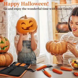 Halloween Pumpkin Carving Kit,12 Piece Professional Pumpkin Cutting Carving Supplies Tools for Adults Stainless Steel Lengthening And Thickening With Handbag,Pumpkin Sculpting Set