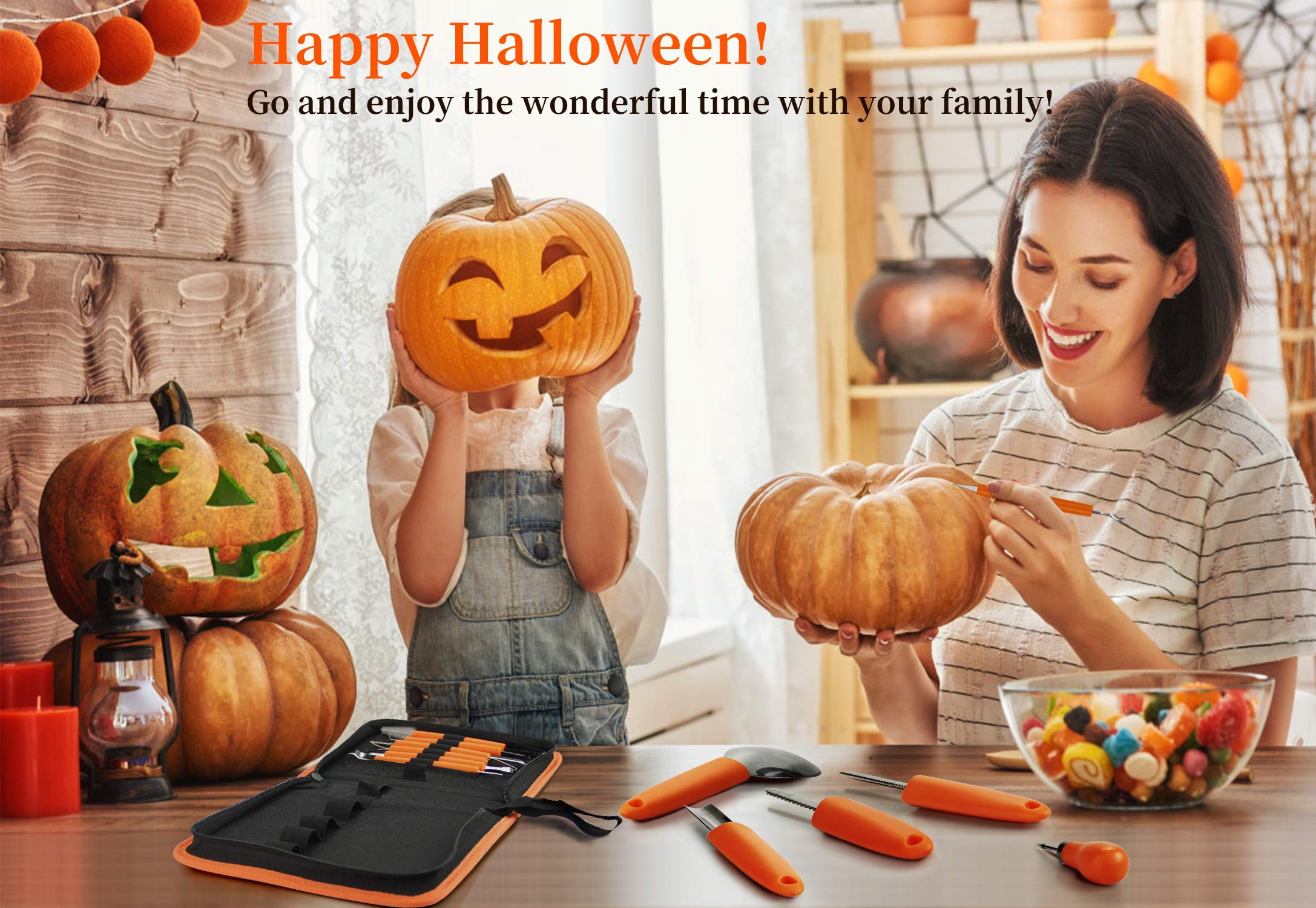 Halloween Pumpkin Carving Kit,12 Piece Professional Pumpkin Cutting Carving Supplies Tools for Adults Stainless Steel Lengthening And Thickening With Handbag,Pumpkin Sculpting Set