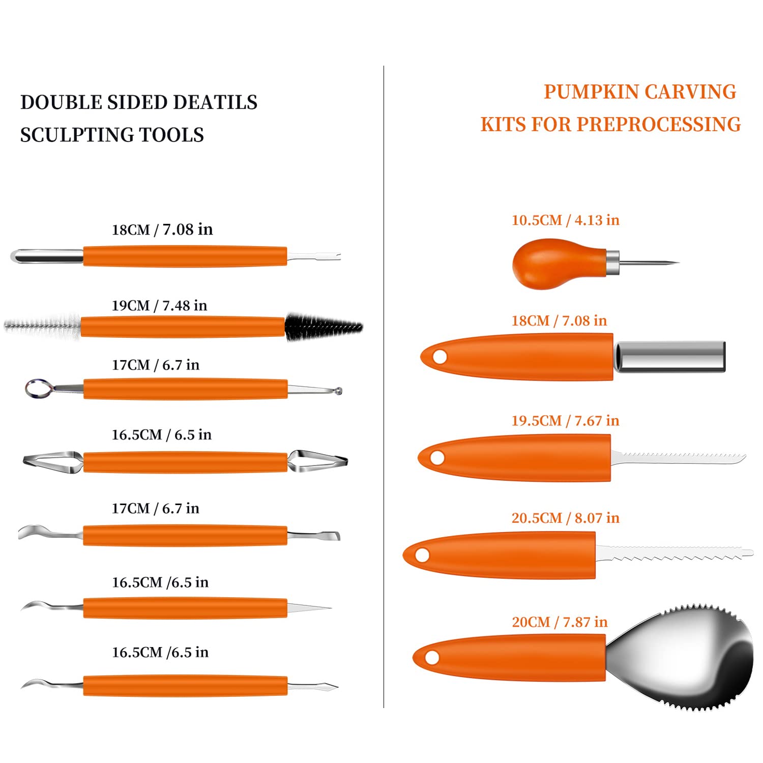 Halloween Pumpkin Carving Kit,12 Piece Professional Pumpkin Cutting Carving Supplies Tools for Adults Stainless Steel Lengthening And Thickening With Handbag,Pumpkin Sculpting Set