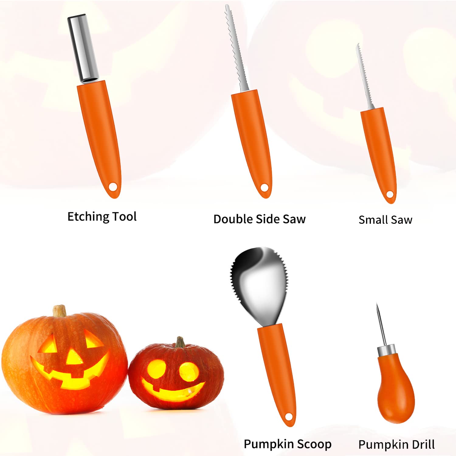 Halloween Pumpkin Carving Kit,12 Piece Professional Pumpkin Cutting Carving Supplies Tools for Adults Stainless Steel Lengthening And Thickening With Handbag,Pumpkin Sculpting Set