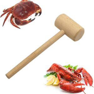 LONG TAO 8 Pcs 7-3/4-INCH Wooden Crab Lobster Mallets Shellfish Hammers Natural Hardwood Crab Hammers Seafood Cracker