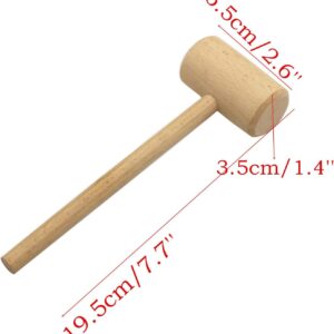 LONG TAO 8 Pcs 7-3/4-INCH Wooden Crab Lobster Mallets Shellfish Hammers Natural Hardwood Crab Hammers Seafood Cracker