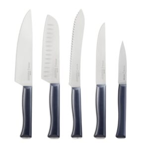 Opinel Intempora Knife Block with 5 Knives, Beech Wood Knife Block, Knife Set