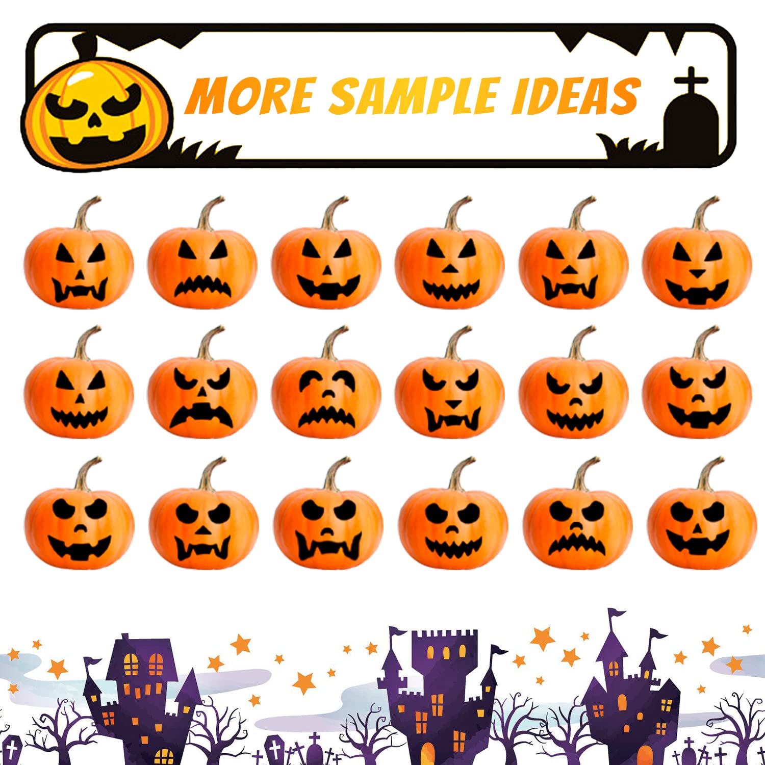 ButyHome 33 PCS Pumpkin Carving Kit, Stainless Steel Tools with Hammer DIY Stencils Pumpkin Carver Kit Carving Set for Halloween Decoration Safe for Kids Adults with 12 Candle Lights