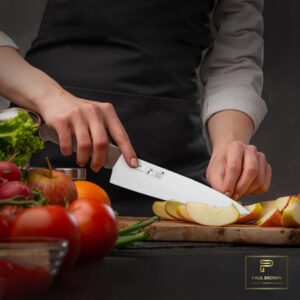 Paul Brown's™ 8 Inch High carbon AUS-6 steel Western Chef Kitchen Knife soft touch handle with Gift box