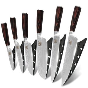 xyj kitchen knives set stainless steel 7cr17 japanese chef knife bread meat cleaver paring boning kitchen knife covers accessories