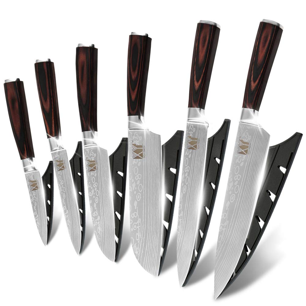 XYJ Kitchen Knives Set Stainless Steel 7CR17 Japanese Chef Knife Bread Meat Cleaver Paring Boning Kitchen Knife Covers Accessories