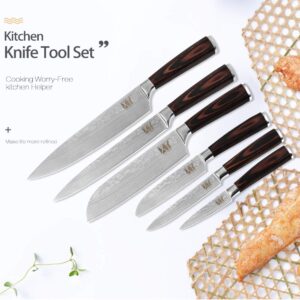 XYJ Kitchen Knives Set Stainless Steel 7CR17 Japanese Chef Knife Bread Meat Cleaver Paring Boning Kitchen Knife Covers Accessories