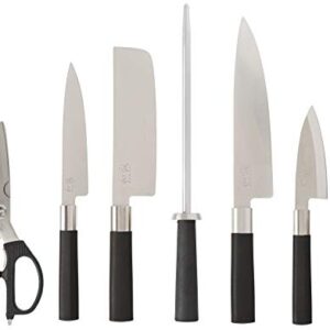 Kai Wasabi 8-Piece Block Set, Kitchen Knife and Knife Block Set, Includes 8” Chef's Knife, 4” Paring Knife, 6” Utility Knife, & More, Hand-Sharpened Japanese Kitchen Knives