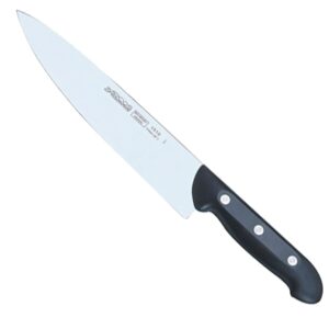 arcos chef knife 8 inch stainless steel. multi-use professional cooking knife for cutting meat and vegetables. ergonomic polyoxymethylene handle and 215mm blade. series maitre. color black