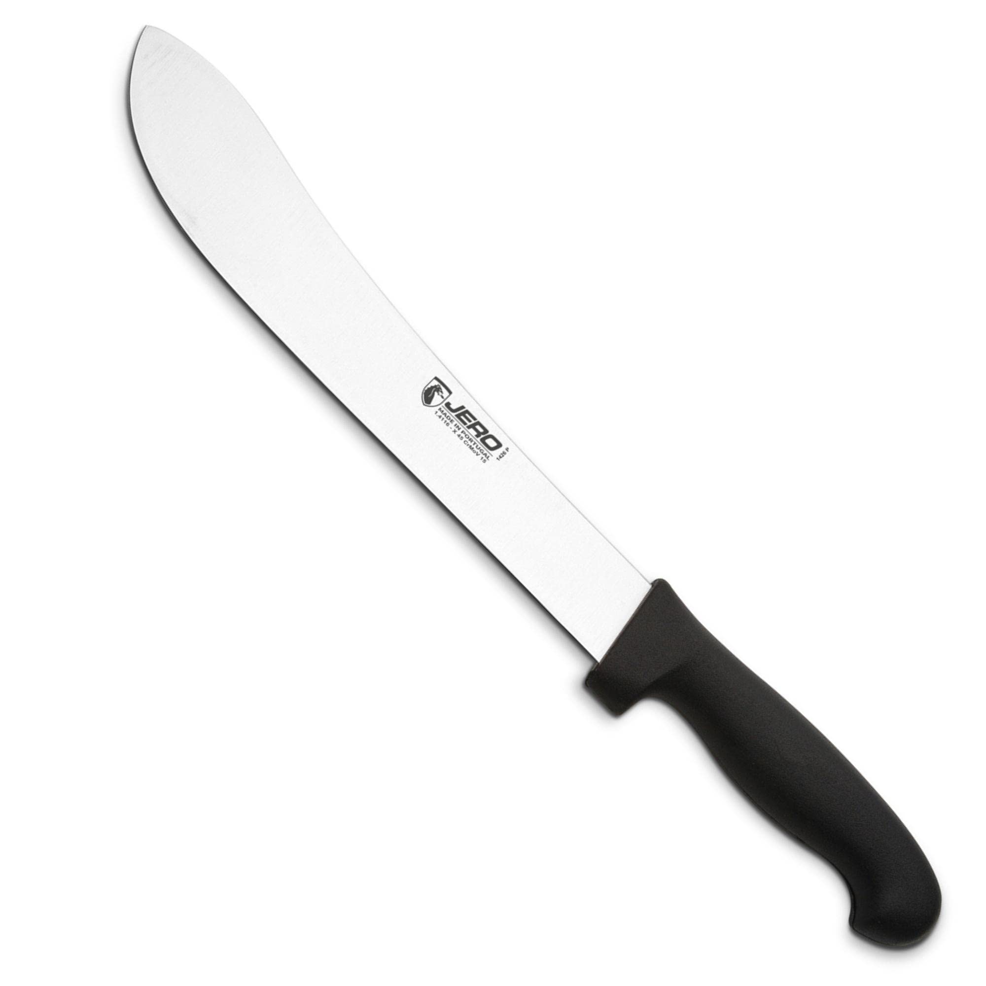 Jero Professional Series 10 Inch Blade Butcher Knife - Traditional Butcher Style Blade - Large Easy Grip Handle - German High-Carbon Stainless Steel Blade - Made in Portugal