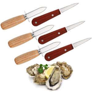 zoofox 6 pack oyster knife shucker set, stainless steel oyster knife for clam and shellfish tool party supply