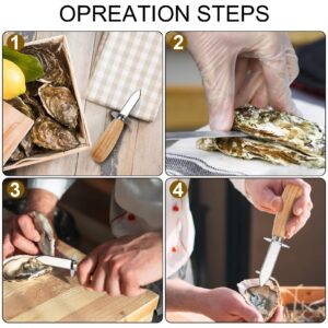 ZOOFOX 6 Pack Oyster Knife Shucker Set, Stainless Steel Oyster Knife for Clam and Shellfish Tool Party Supply