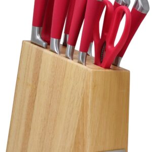 Cuisinart C77SS-11PRDGR 11-Piece Arista Collection Cutlery Stainless Steel Knife Block Set, Red