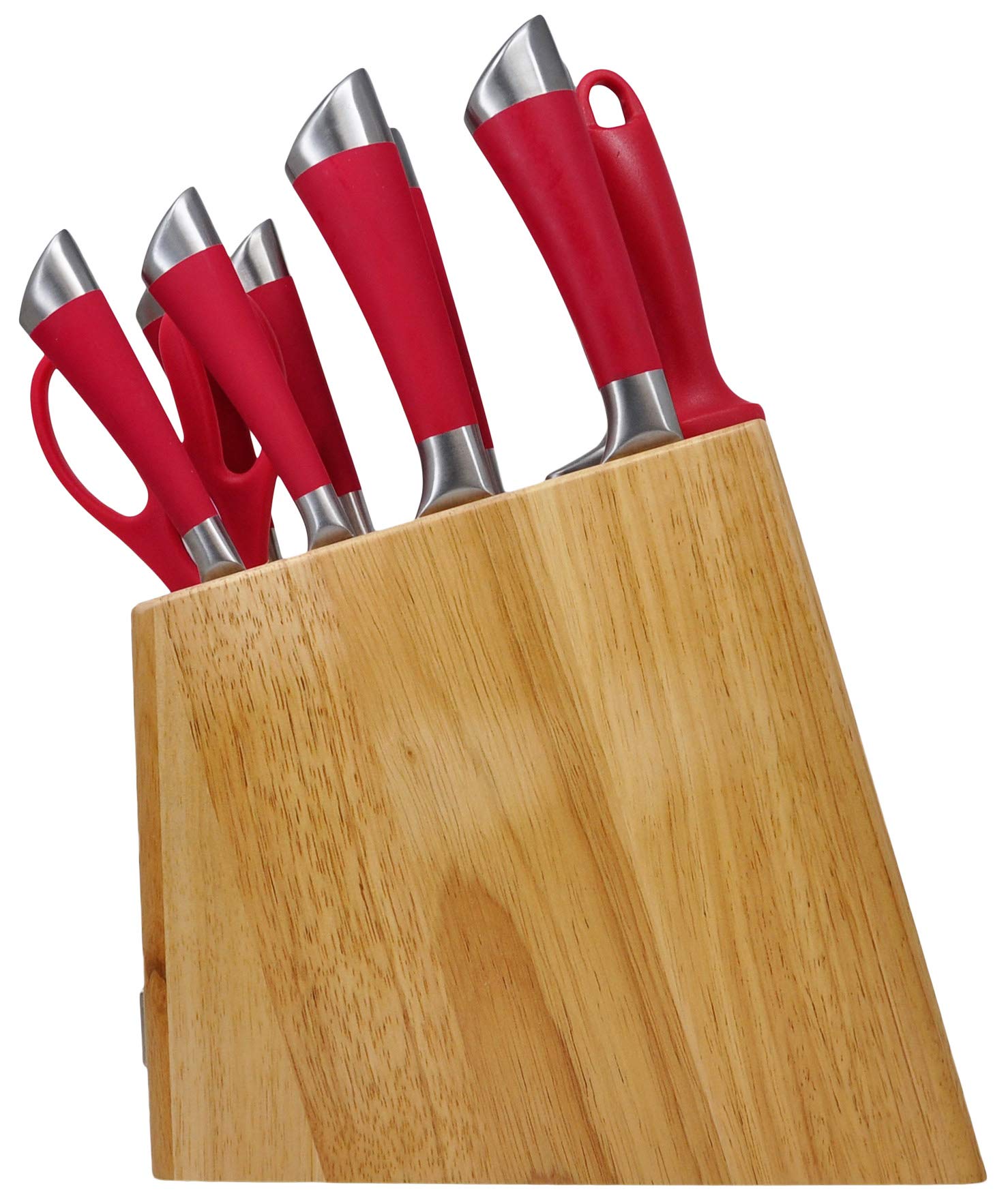 Cuisinart C77SS-11PRDGR 11-Piece Arista Collection Cutlery Stainless Steel Knife Block Set, Red